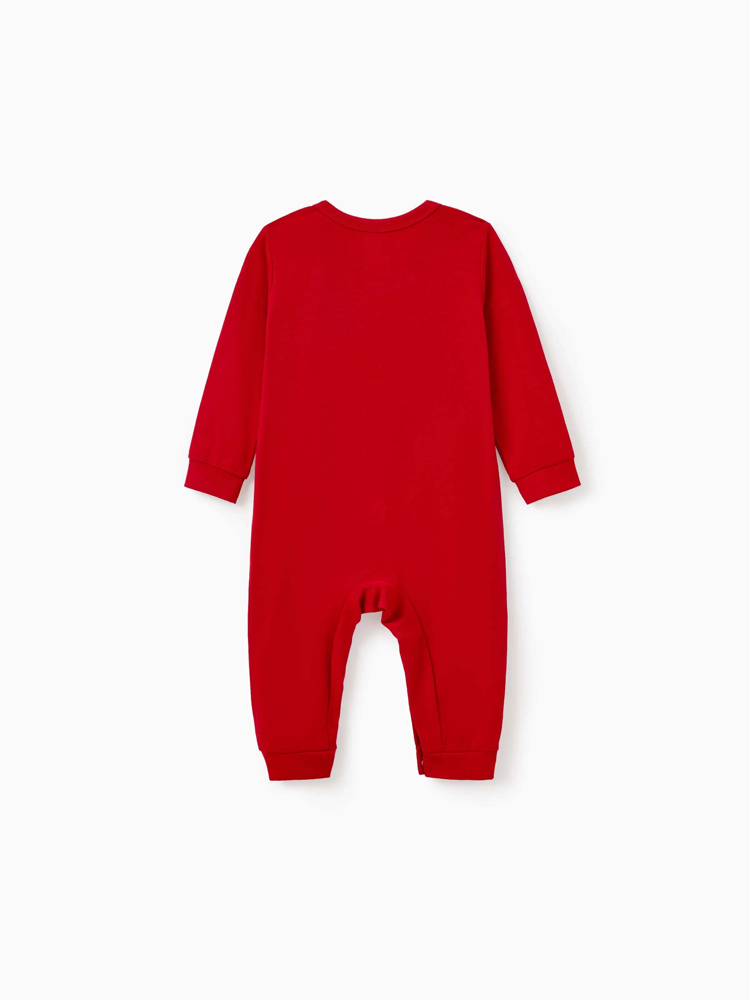 Christmas Matching Family Pajamas Set Glow In The Dark Reindeer Print PJS with Christmas Socks Red