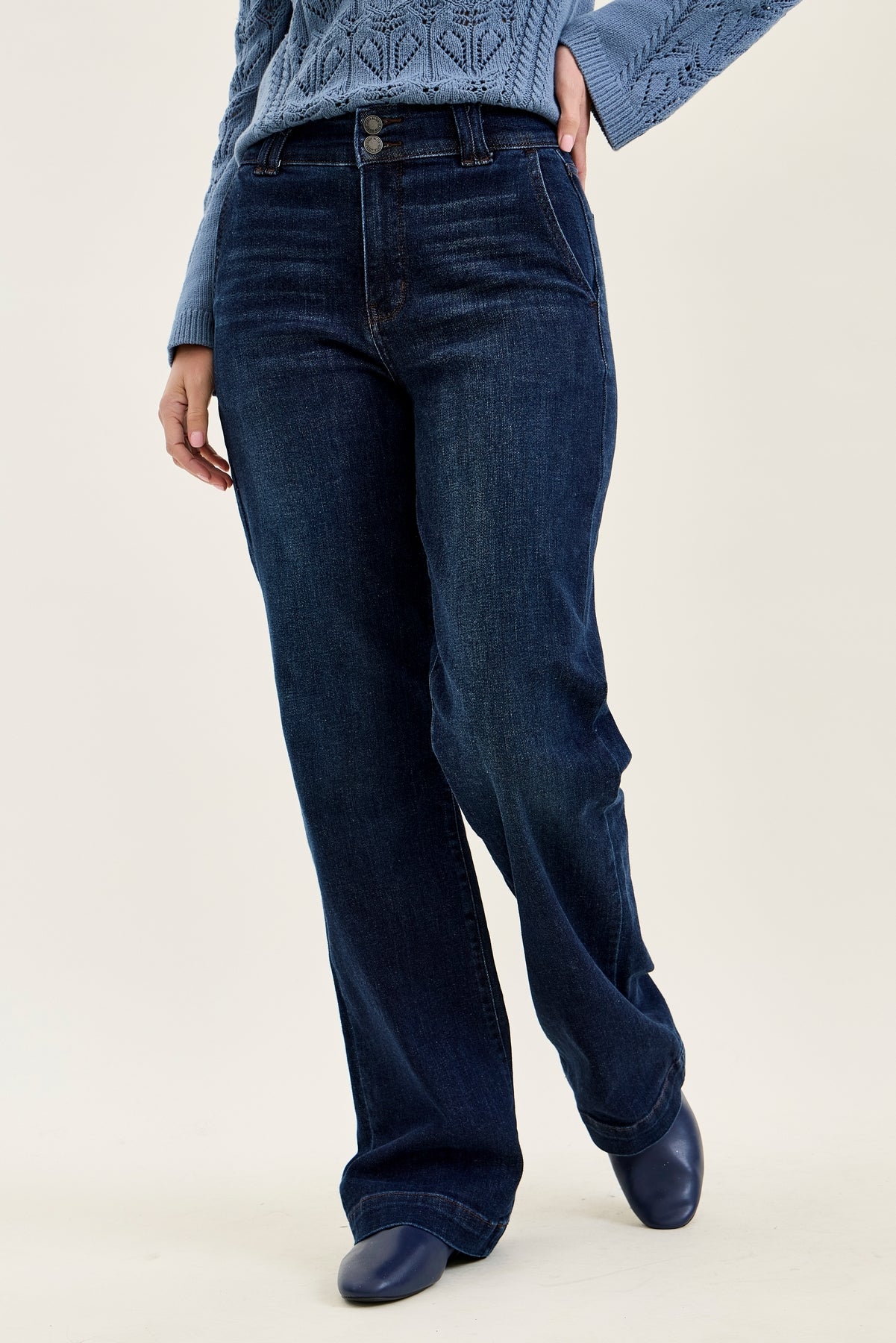 Penny Dark Indigo Trouser Wide Leg