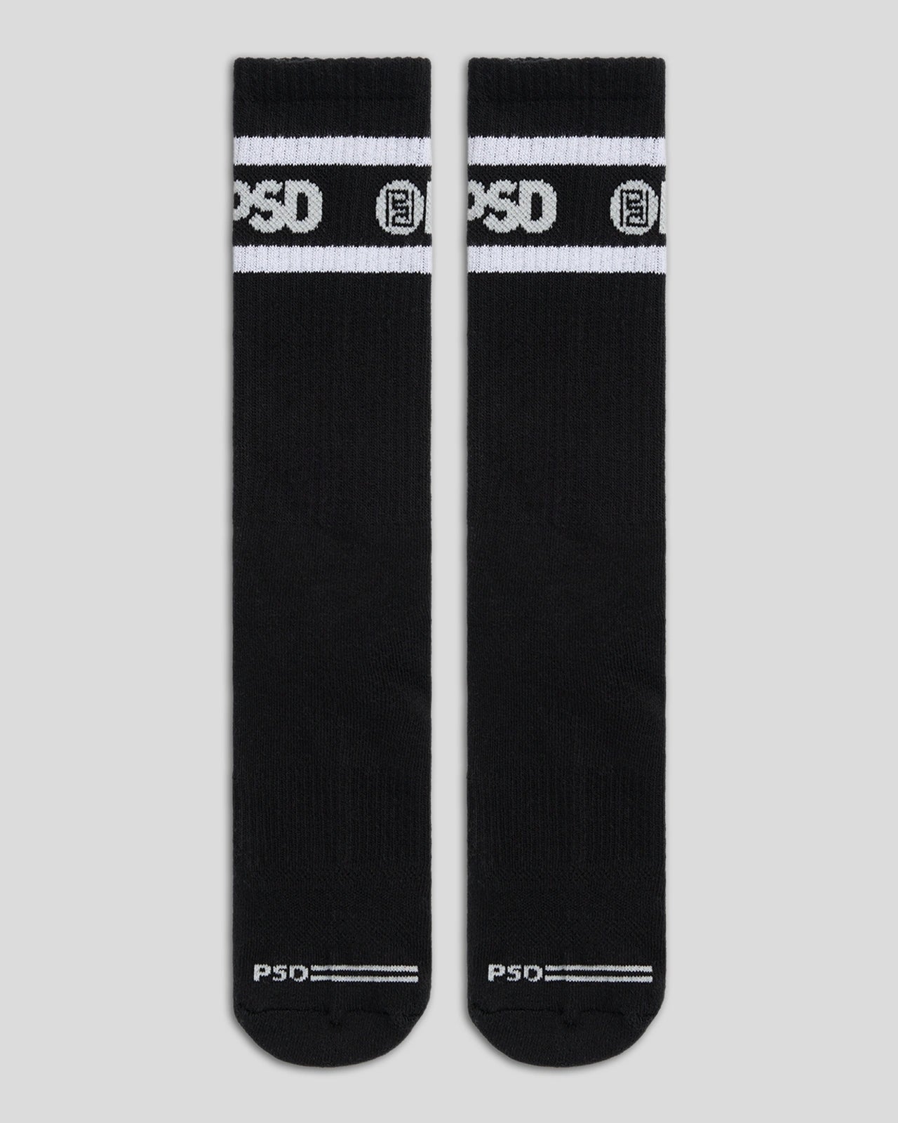 3 Pack - Logo Stripe Crew - Black