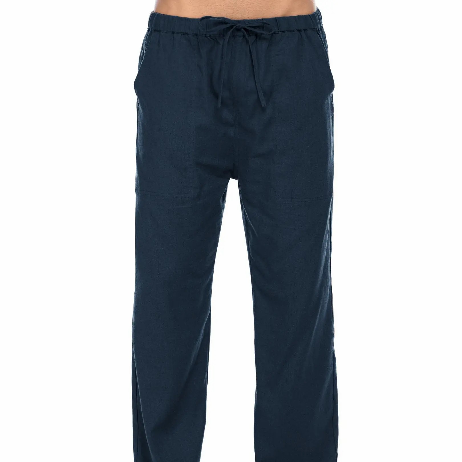 New York Fashion Week Linen Yoga Elastic Beach Vacation Pants Cotton Fabric Bottom