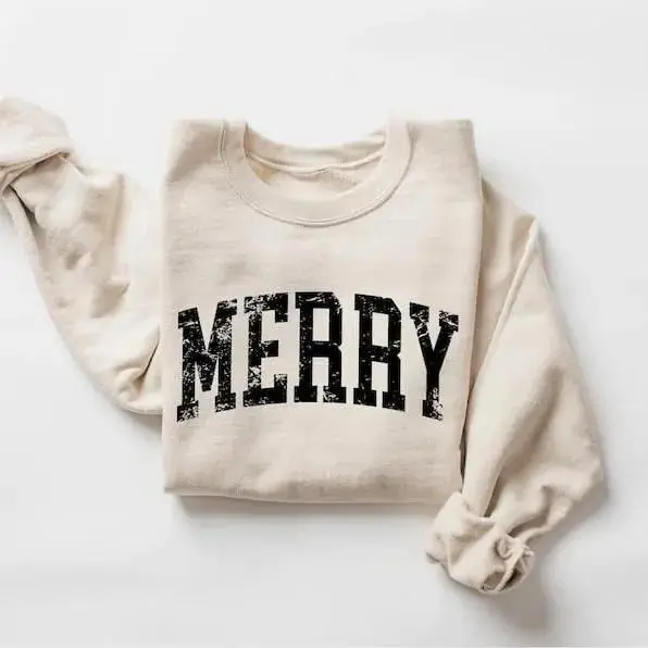 8-Pack Unisex Retro Merry Christmas Sweatshirt - Family Cute Christmas Gift