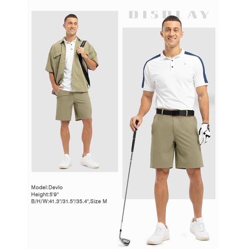 Men’s 9” Quick-Dry Stretch Golf & Work Shorts – Lightweight Casual Shorts with 3 Pockets