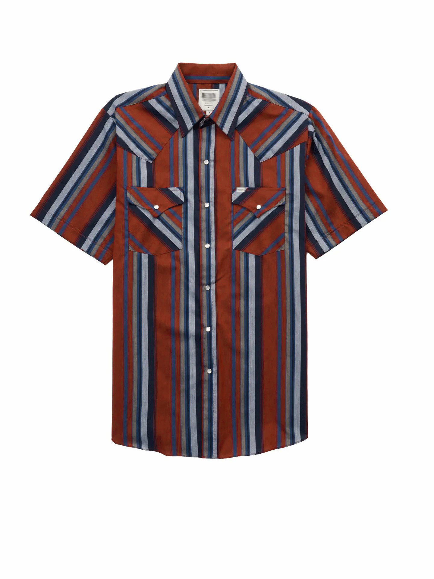 Men’s Western Stripe Snap Button Shirt – Short Sleeve Casual Cowboy Style