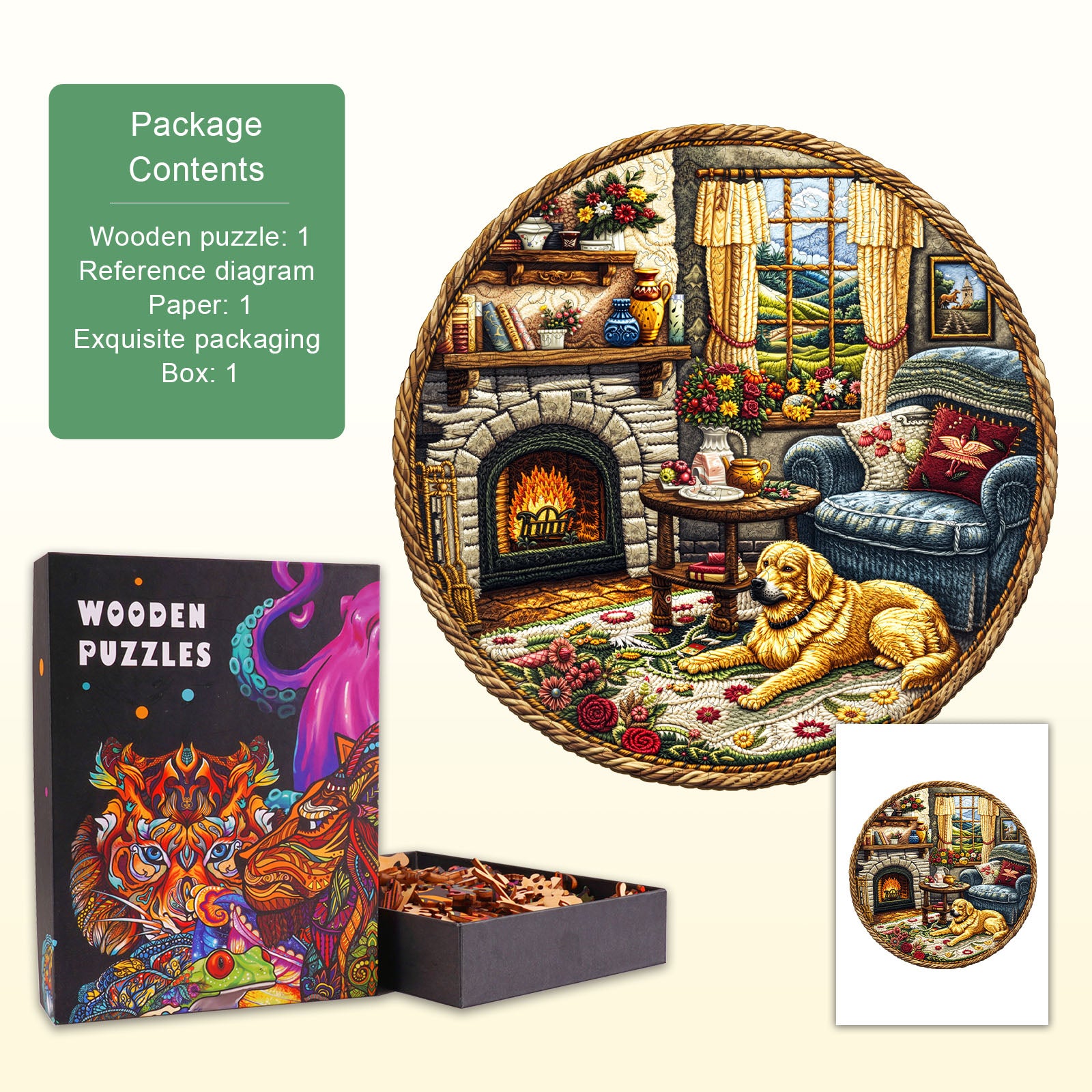 Knitted Room Wooden Jigsaw Puzzle