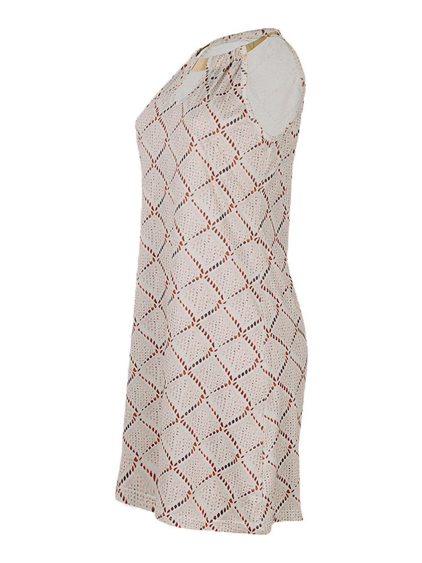 Hollow Split-Joint A-Line Loose Halter-Neck Mini Dresses