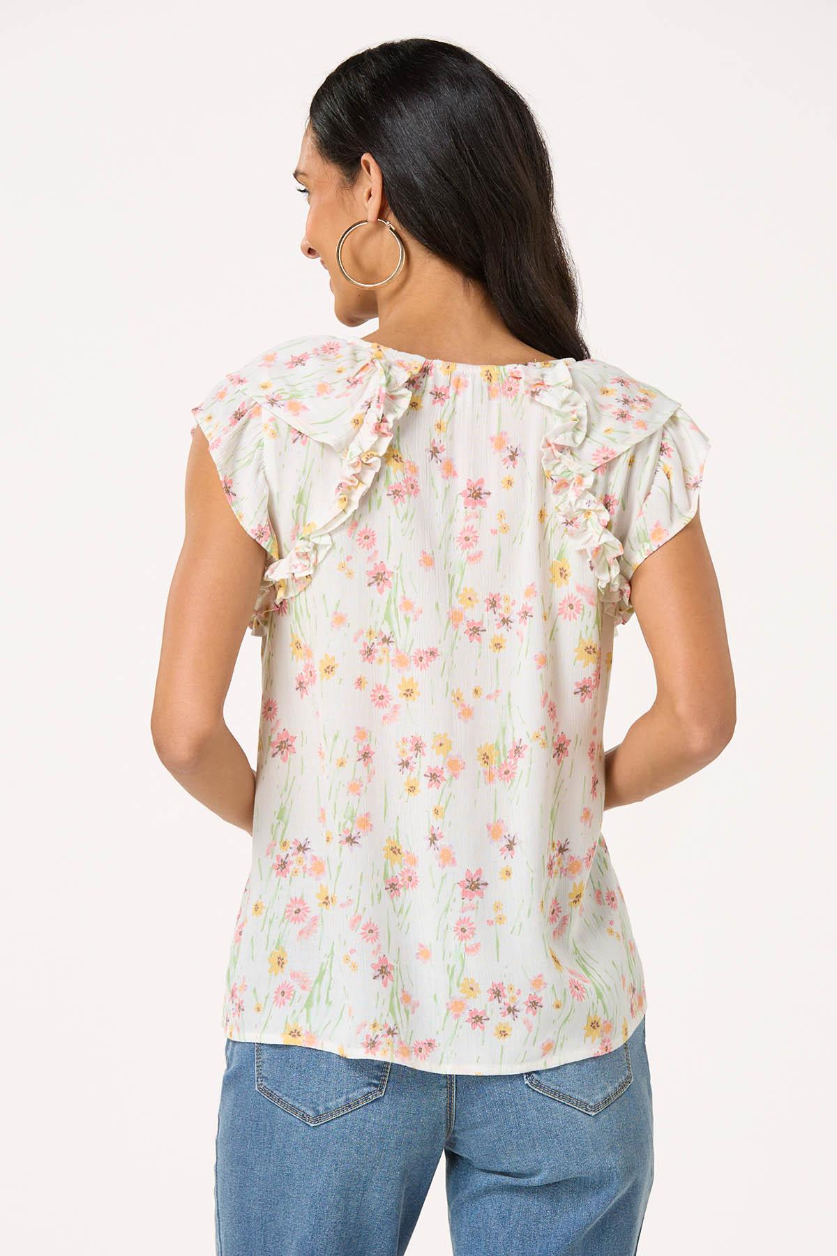 Ruffled Floral Poet Top