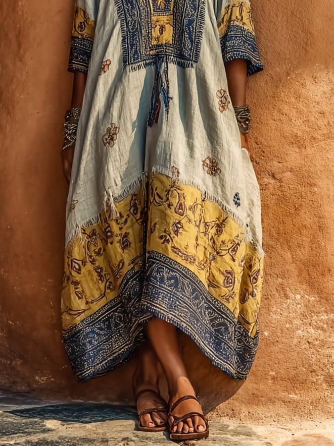 Women'S Vacation Bohemian Print Dress- Fast Shipping