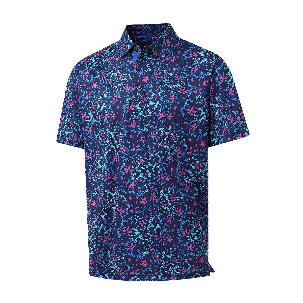 Men’s Printed Polo Shirt, Quick Dry Performance Stretch Moisture-Wicking Breathable Golf Top