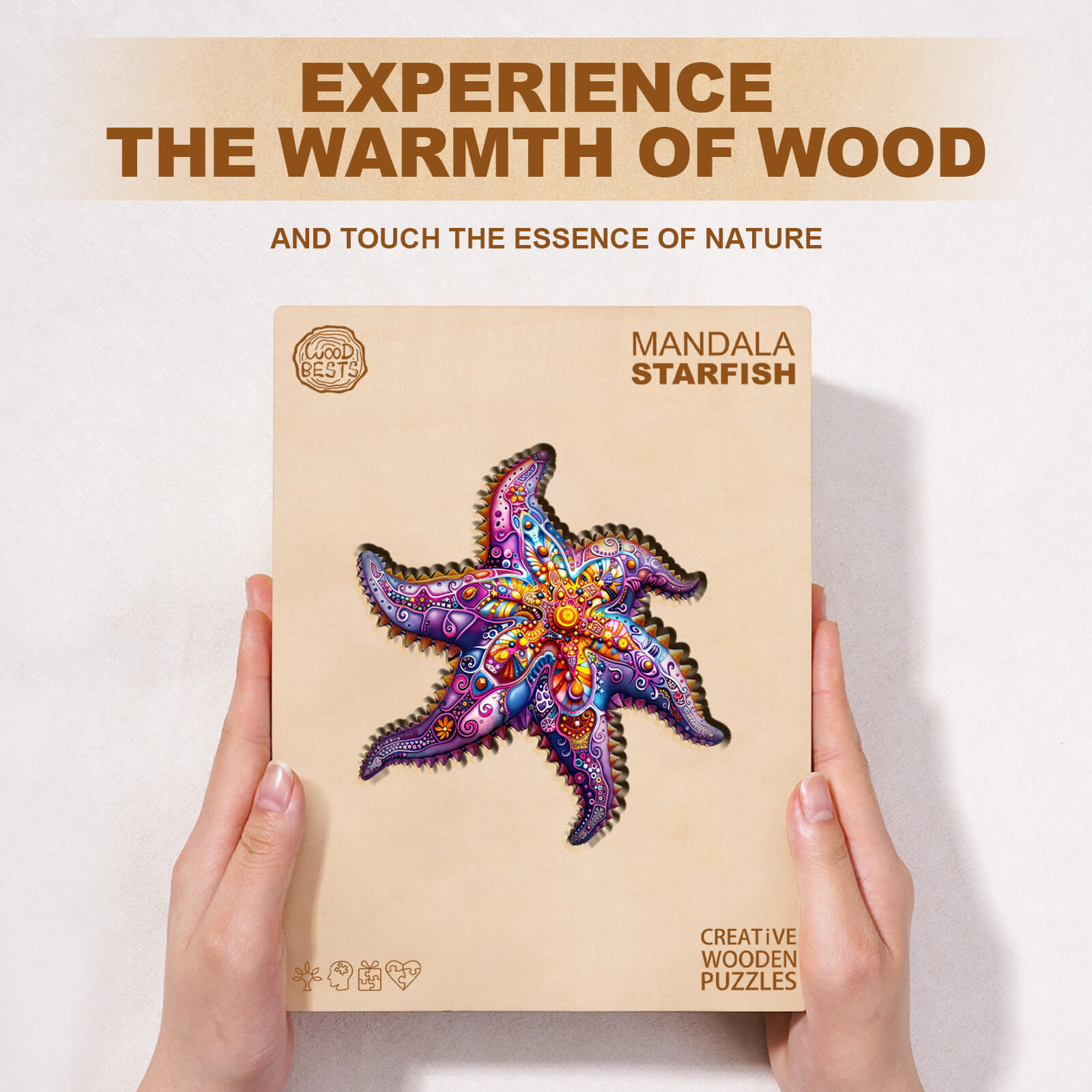 Mandala Starfish Wooden Jigsaw Puzzle