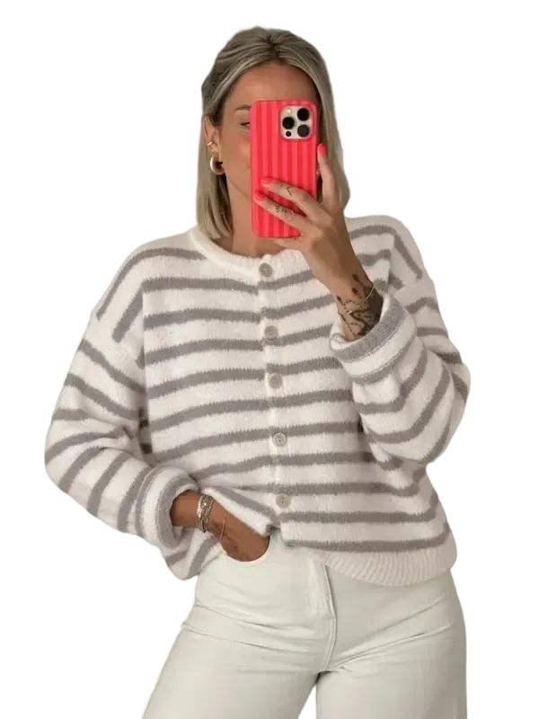 Women's Retro Striped Cardigan