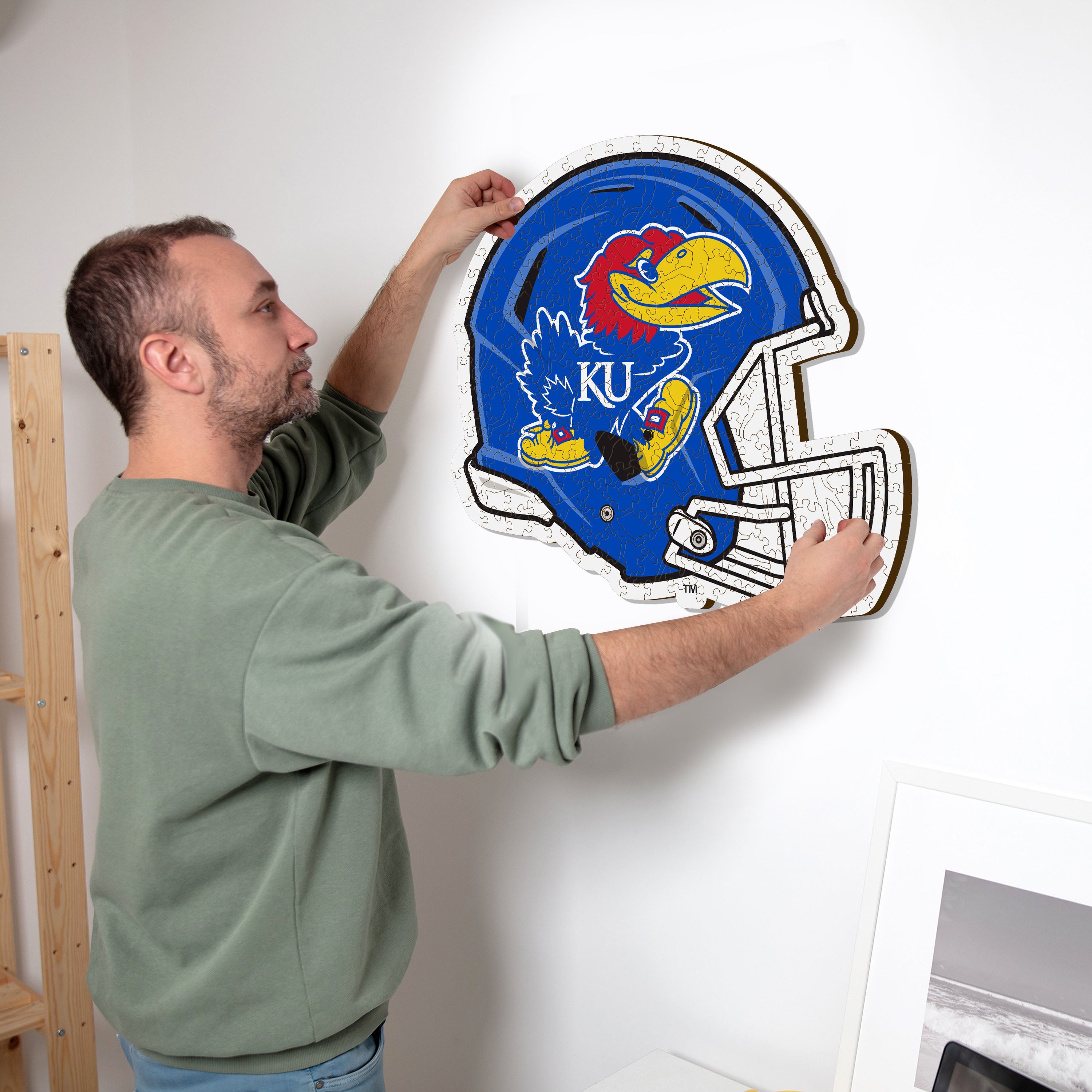 University of Kansas Helmet - Wooden Puzzle