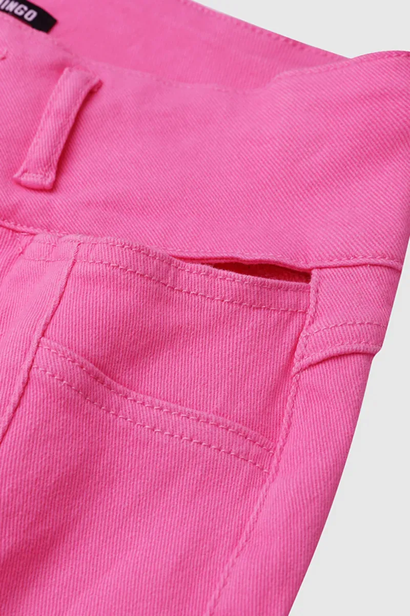 Solid Cut Out Waist Skinny High Waist Capri Jeans-($15 cash back for the first 50 people)