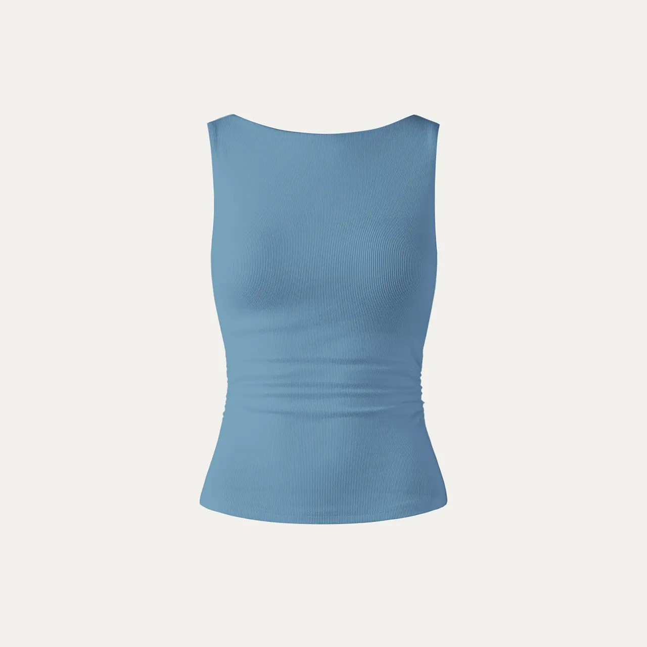 Women's Boatneck Open-Back Brami Tank Top – Built-In Bra, Spaghetti Strap