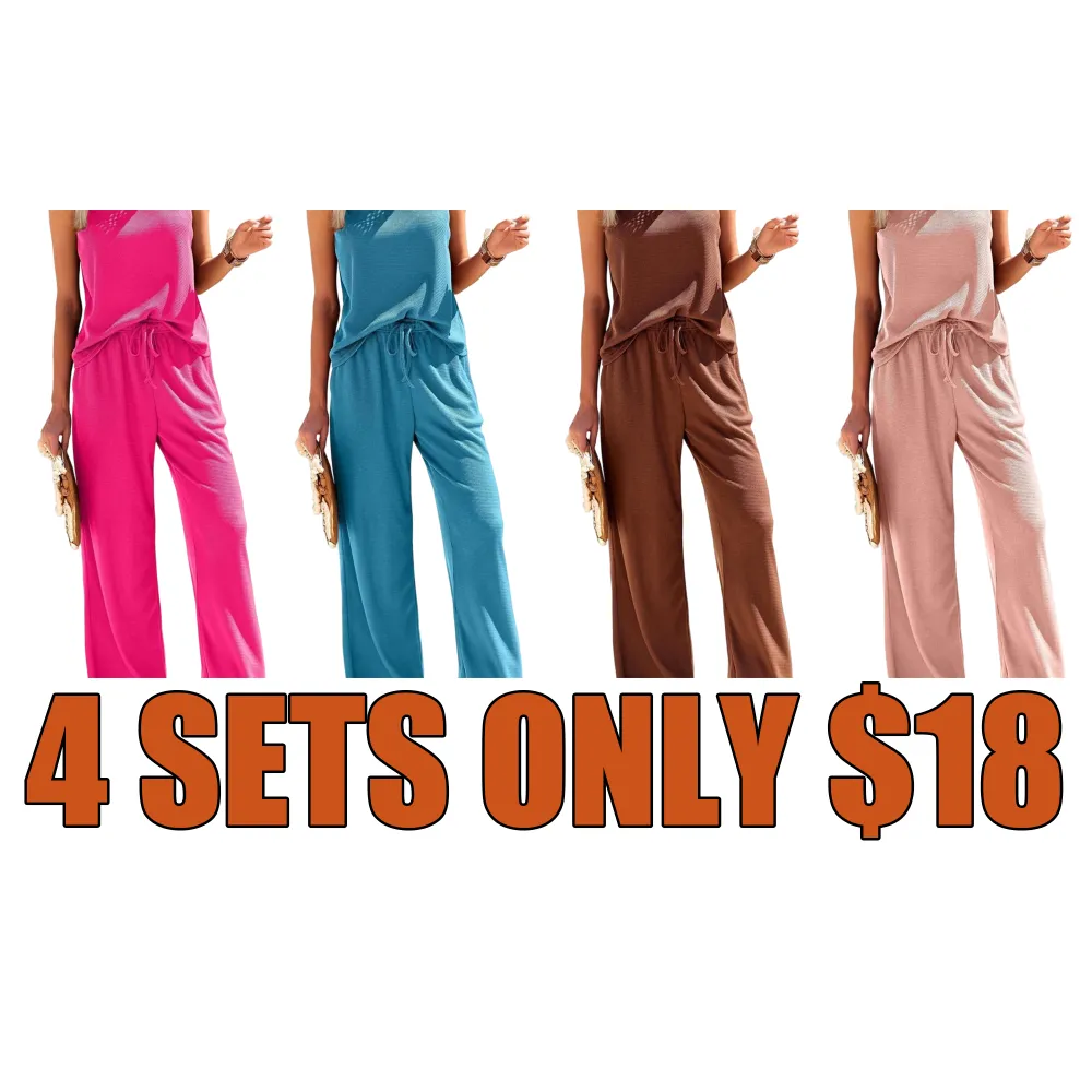 Women's 2-Piece Waffle Lounge Set