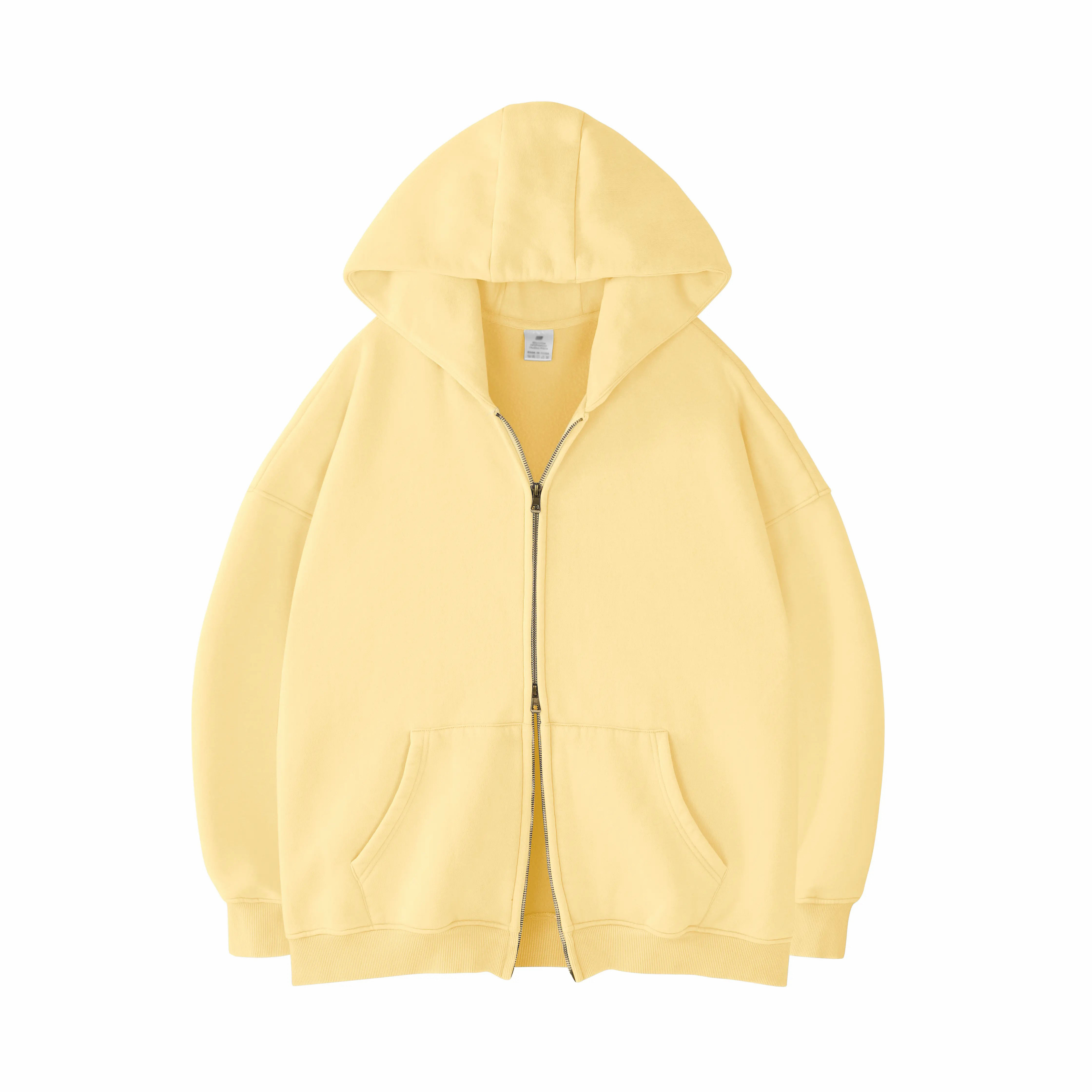 Unisex Acid Wash Oversized Zip-Up Hoodie – Heavyweight Fleece Cotton Sweatshirt