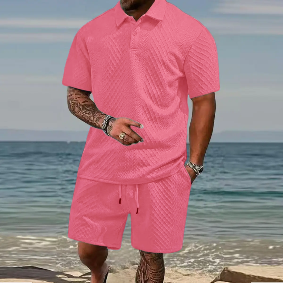 Men’s Relaxed Summer Polo & Shorts Set