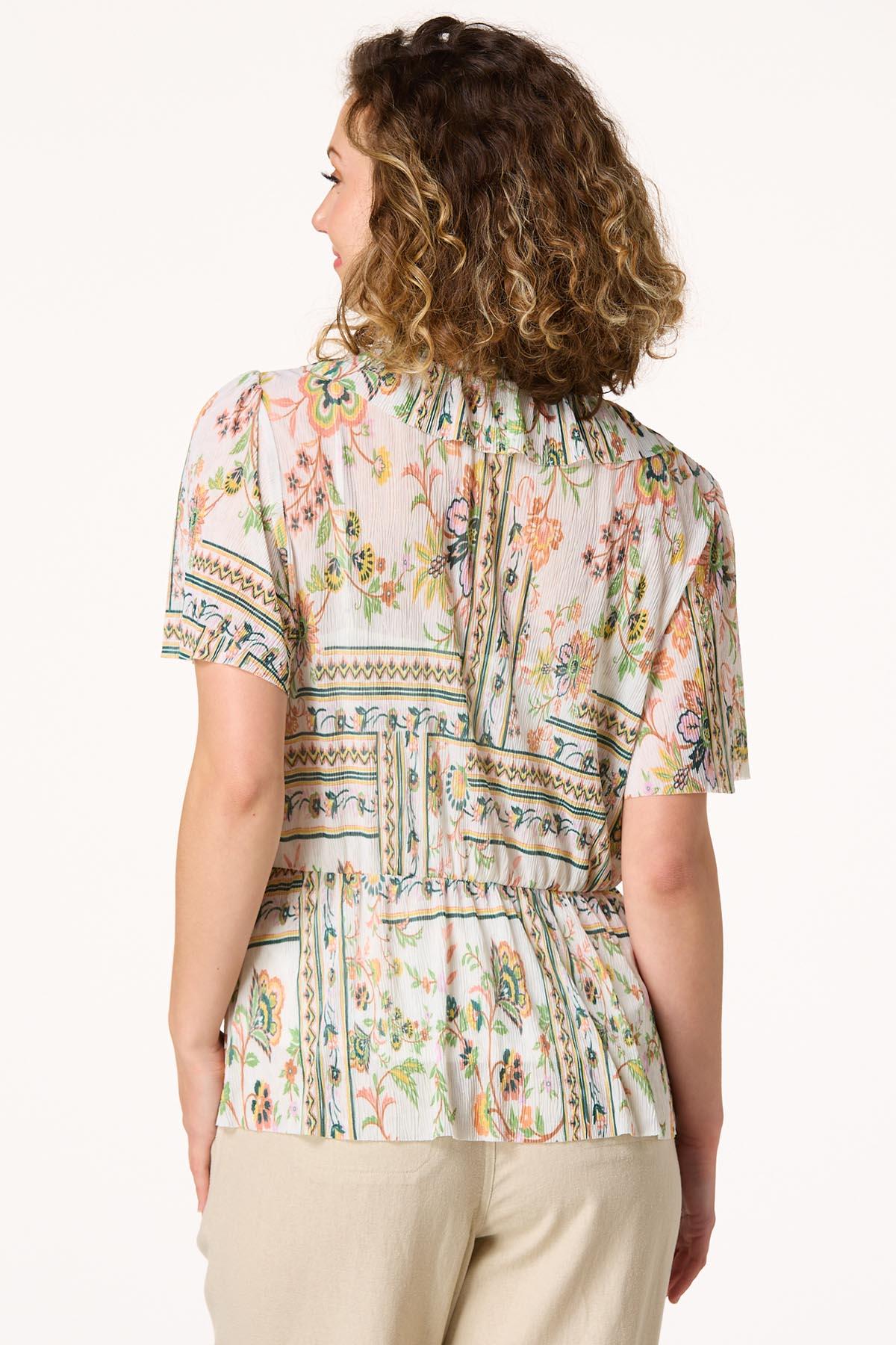 Crinkled Garden Floral Top