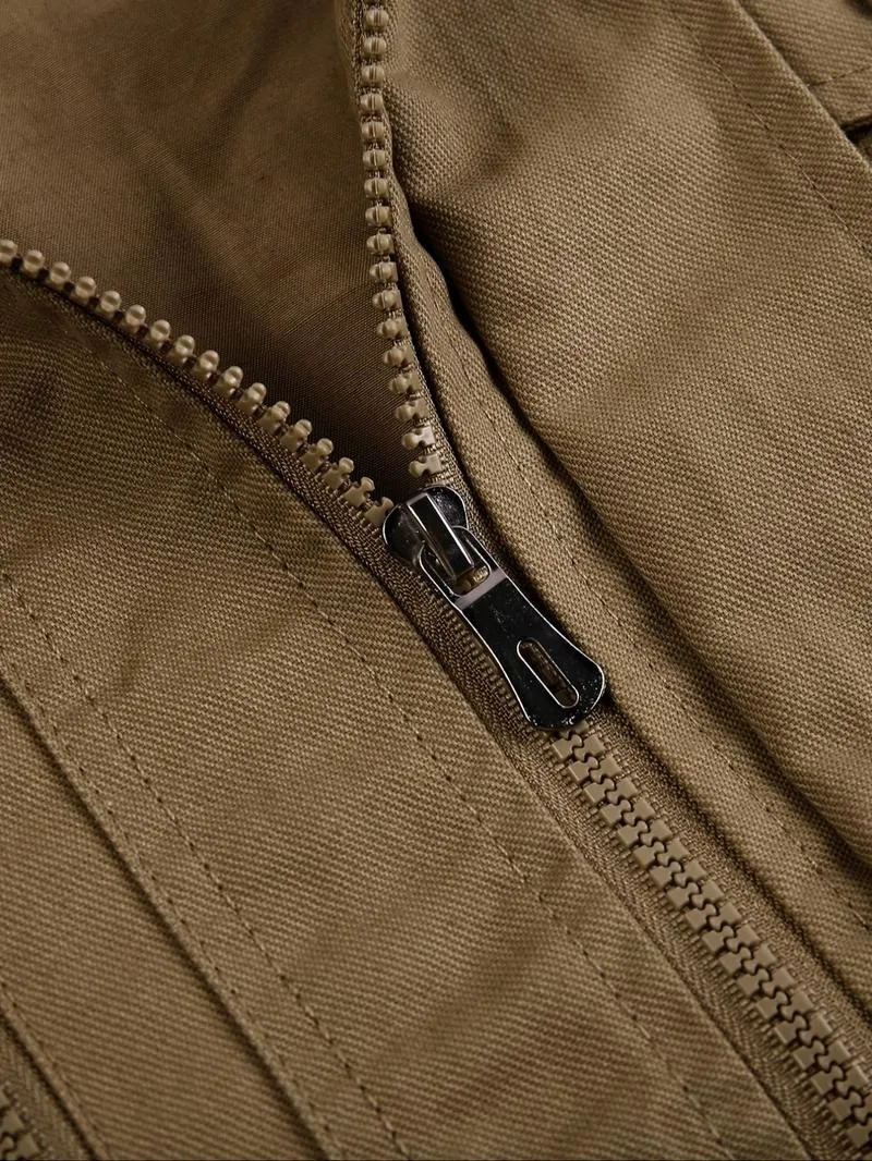 Men's Regular Fit Solid Pocket Zipper Thermal Lined Jacket