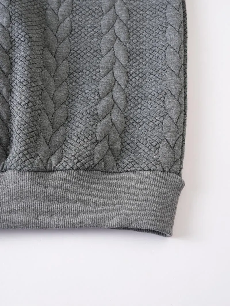 Men's Fall Winter Outfits Knitted Polo Neck Long Sleeve Sweatshirt for Daliy Wear