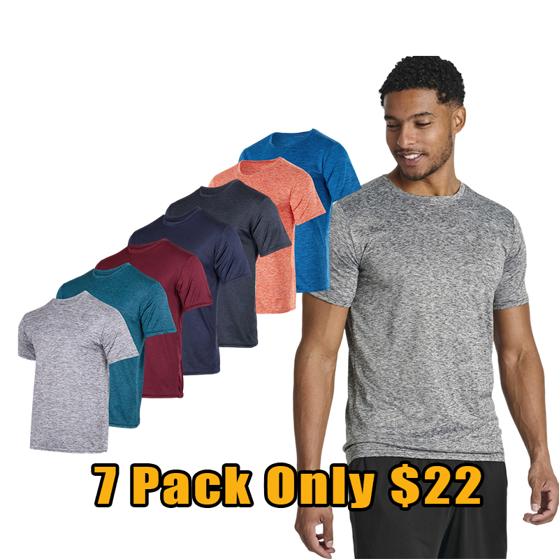 Men's Dry-Fit Performance Athletic T-Shirt 5-Pack