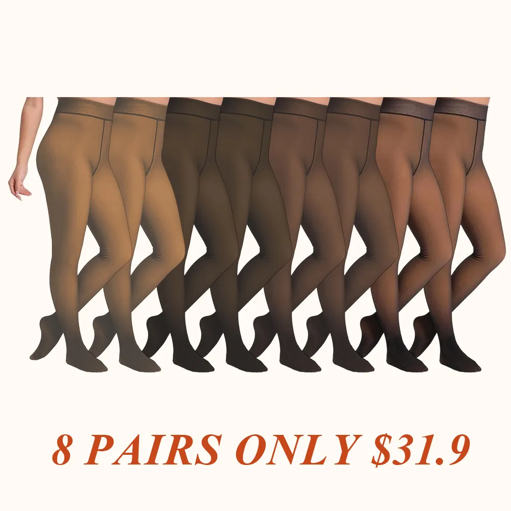 Fleece Lined Tights Sheer Women