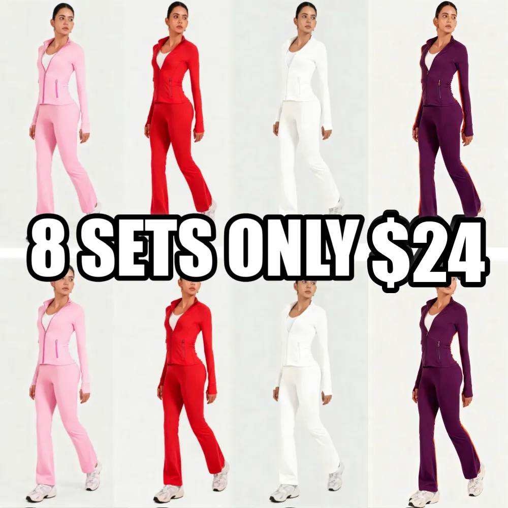 2PCS Slim-It BBL Jacket and Flare Leggings Daily Set