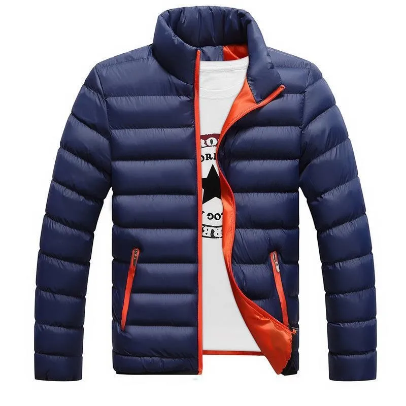 Autumn Winter Thickened Sports Cotton Jacket Men Stand Collar Cardigan Outdoor Cotton Coat