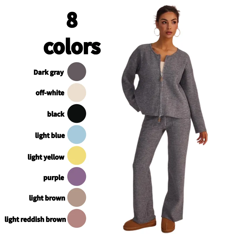 Women's Oversized Knit Sweater & Wide-Leg Pants Set