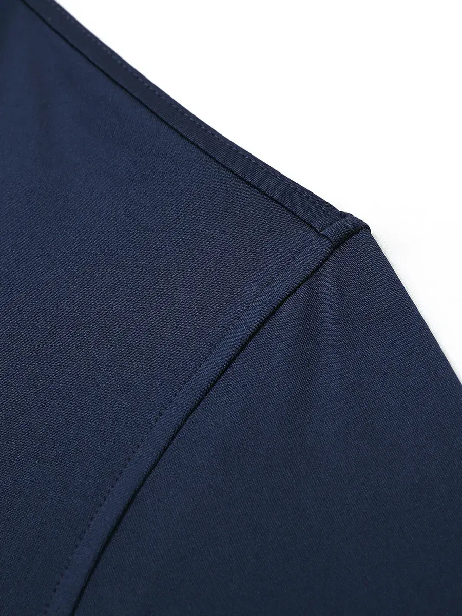 Men'S Designed Collared Solid Performance Polo