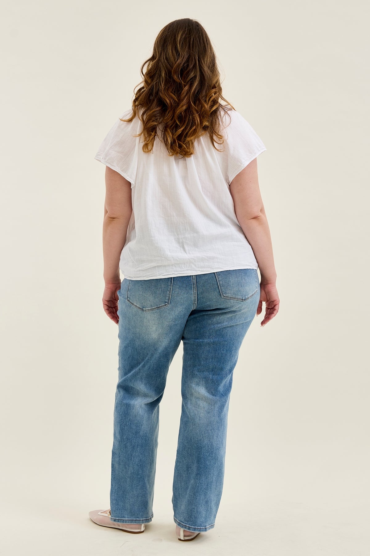 Kamila High Rise Tummy Control Straight Jeans - PLUS