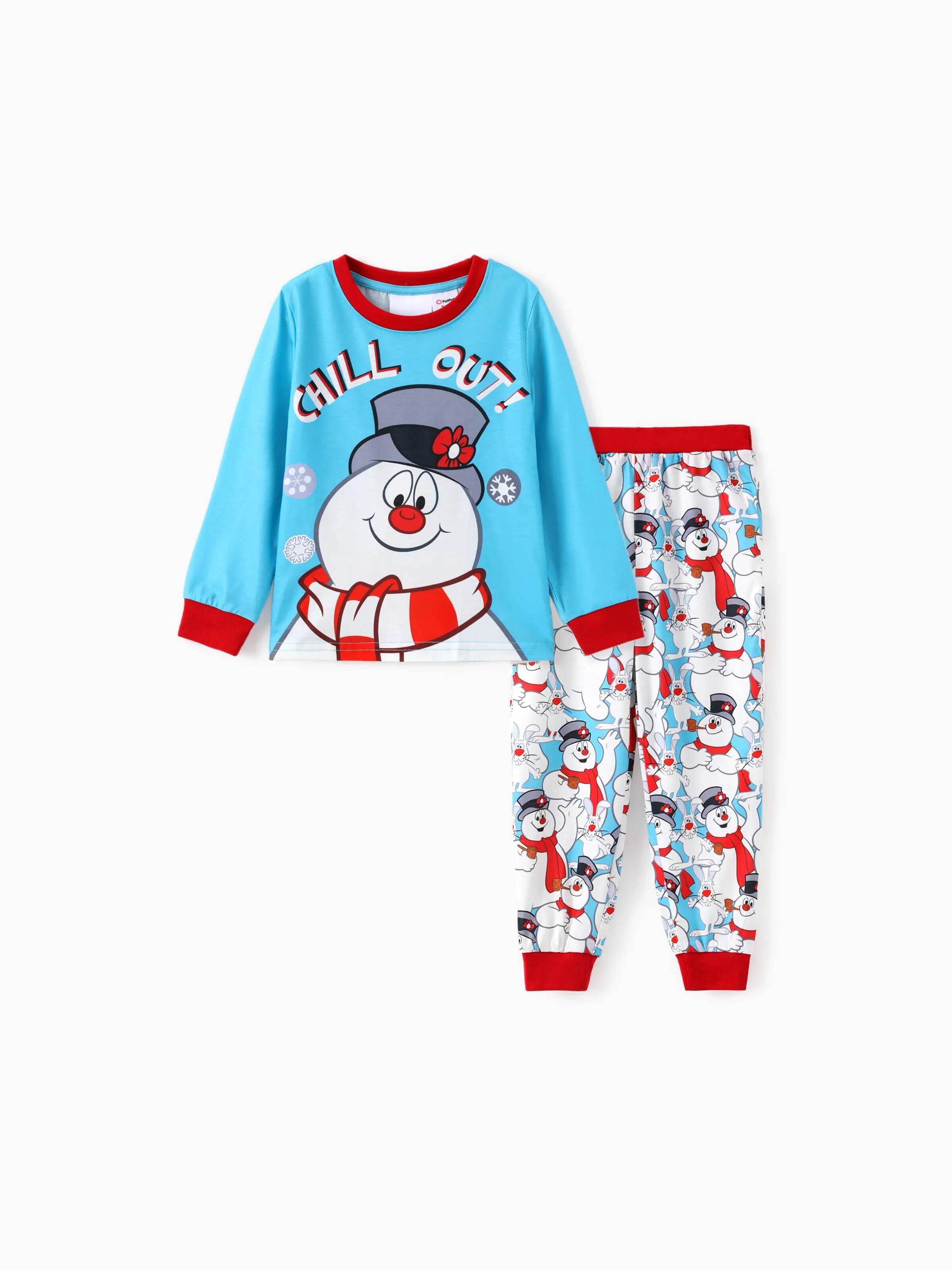Christmas Snowman Pattern Pajamas Sets with Christmas Socks