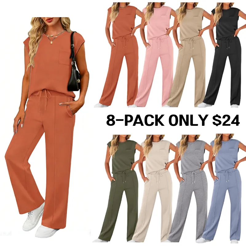 Women's 2-Piece Sleeveless Wide Leg Lounge Set