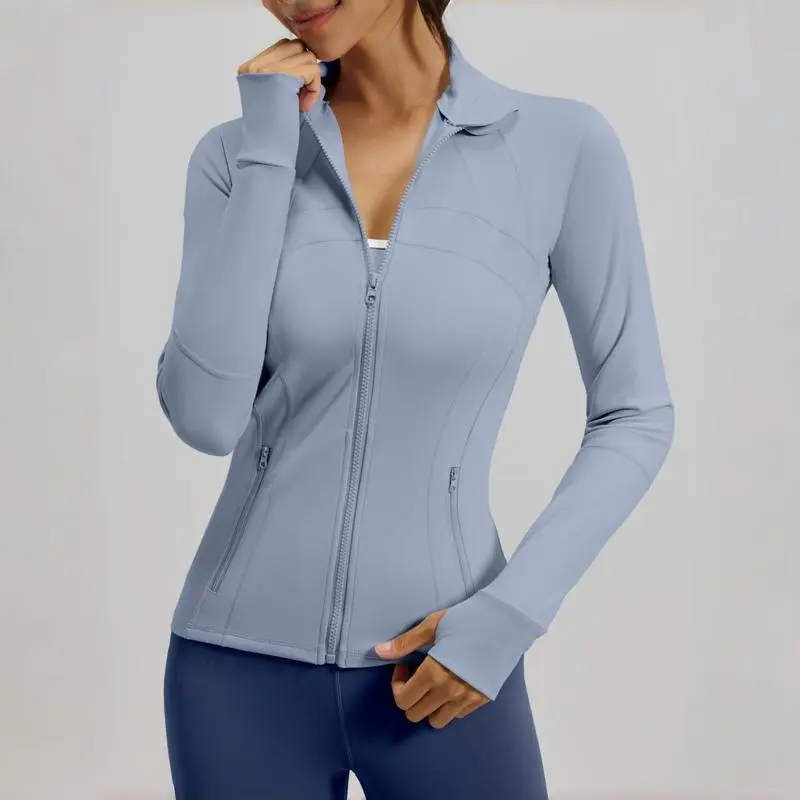 Women's Full Zip Athletic Jacket Slim Fit Long Sleeve Workout Top