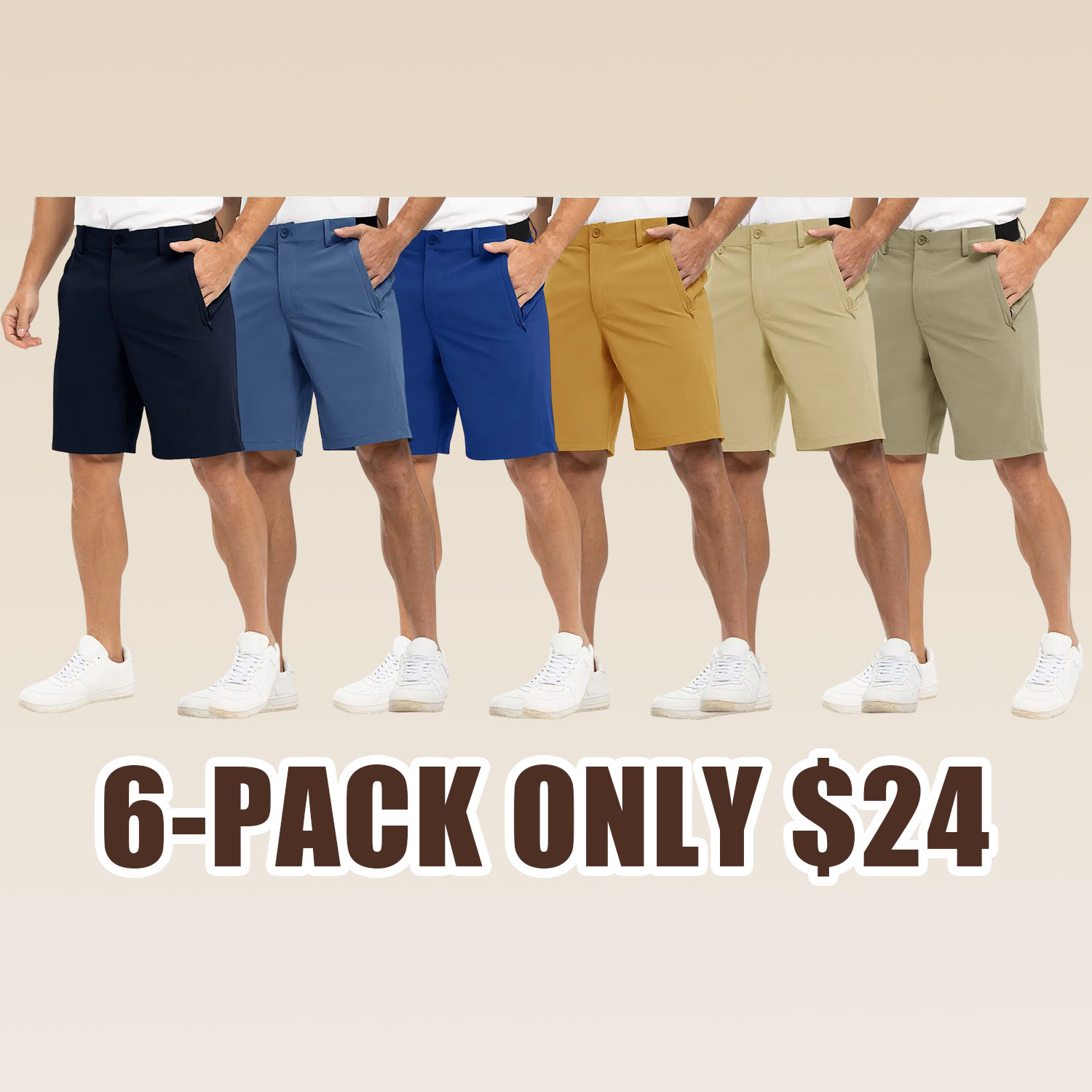 Men's Fashion 【Plus Size,32-52】 9'' Golf Work Shorts Stretch Waistband Quick-Dry Fit Hiking Casual Business Dress Athletic Mens Lightweight Pants 3 Pockets