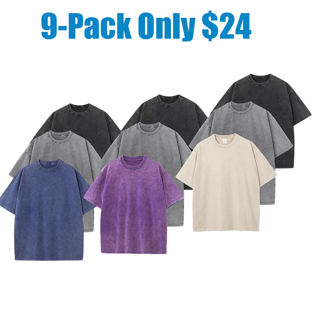 Women's Oversized T Shirts Acid Wash Cotton Crew Neck Half Short Sleeve Summer Unisex Tees Casual Loose Fit Solid Streetwear Comfortable Tops Basic Womenswear Plain Tshirt