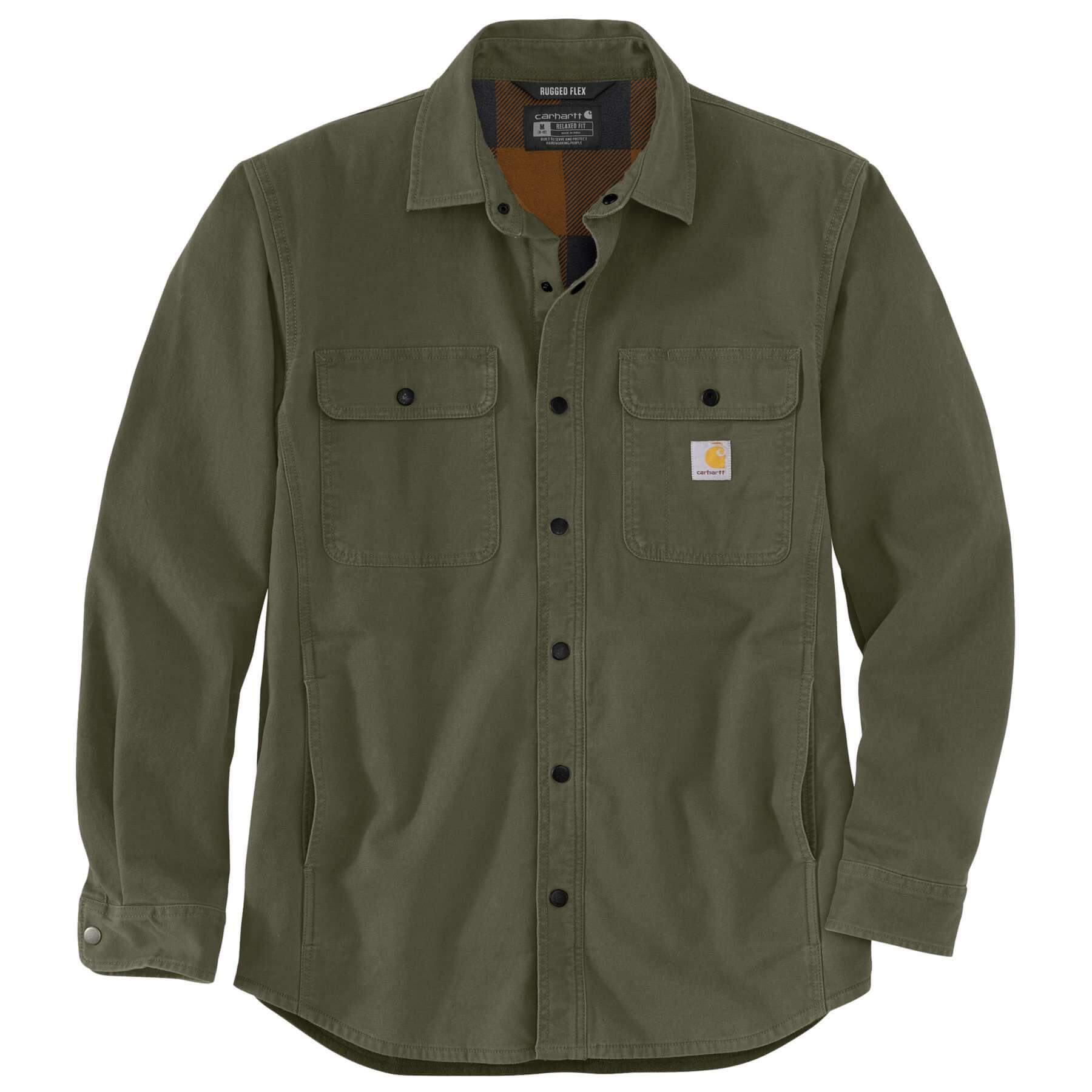 CHT Rugged Flex Relaxed Fit Canvas Fleece-Lined Shirt Jac Shacket 105419