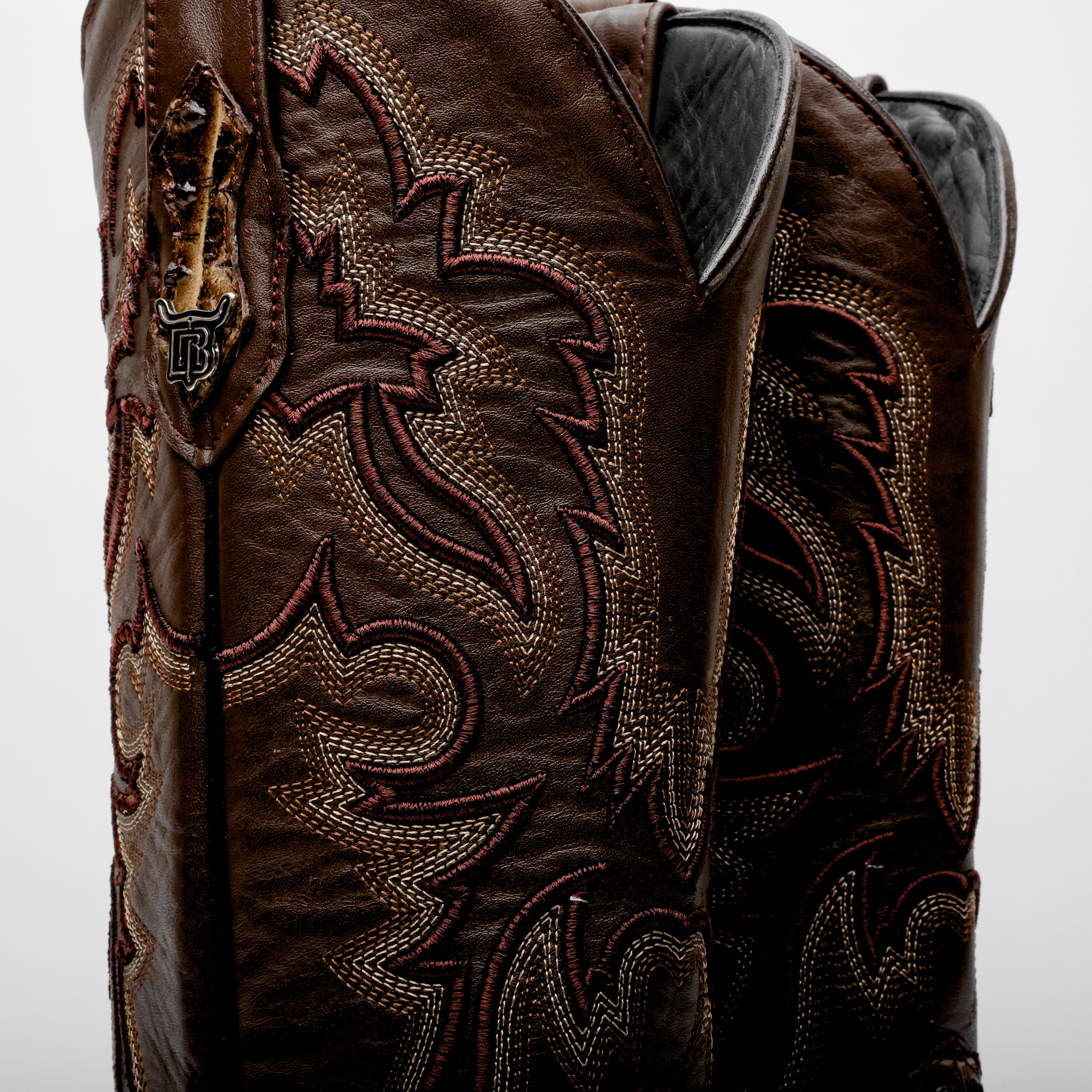 Orix Caiman Hornback Leather Boots - Square Toe