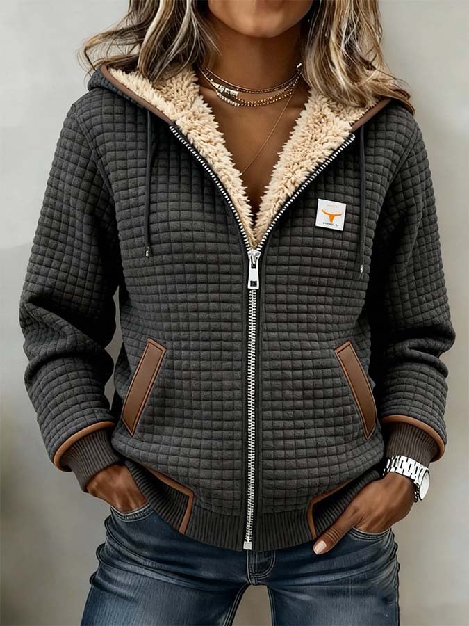 Women'S Casual Contrast Color Stitching Jacket