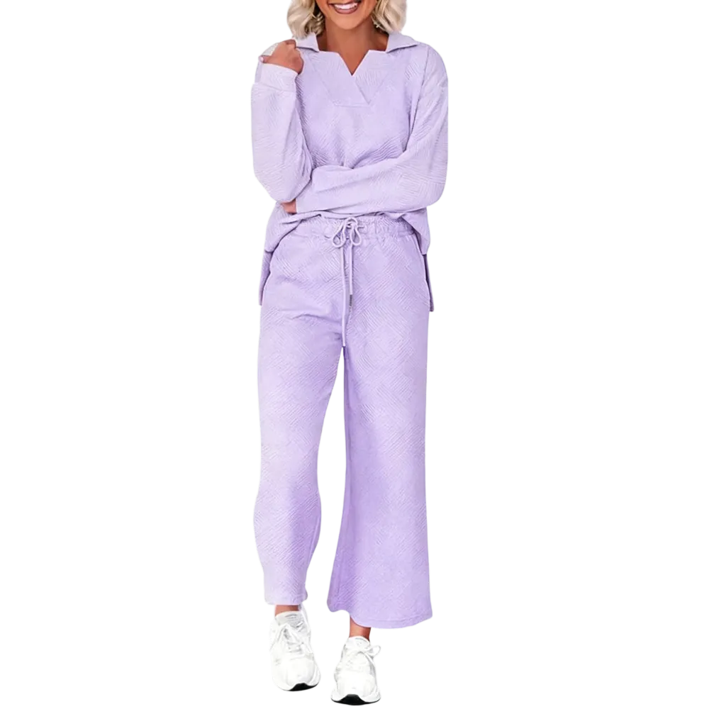 Women's two-piece set with collar