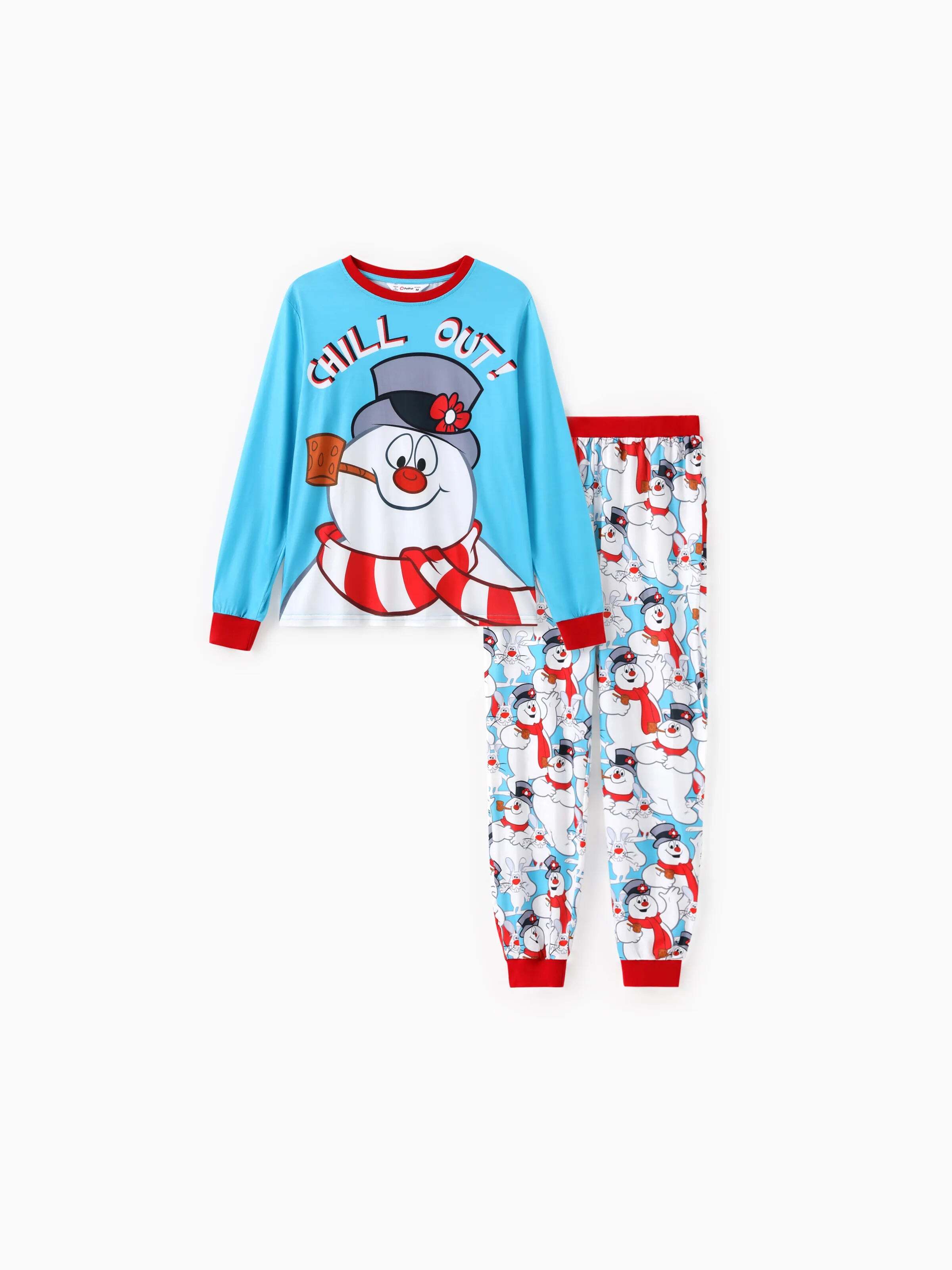 Christmas Snowman Pattern Pajamas Sets with Christmas Socks