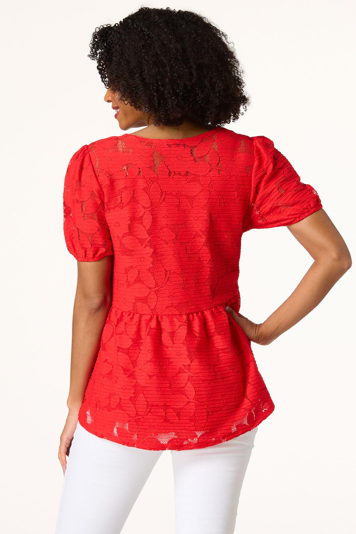 Lacy Peplum Top
