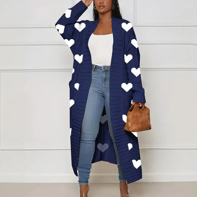 Women's Solid Color Textured Drop Shoulder Pocket Longline Cardigan