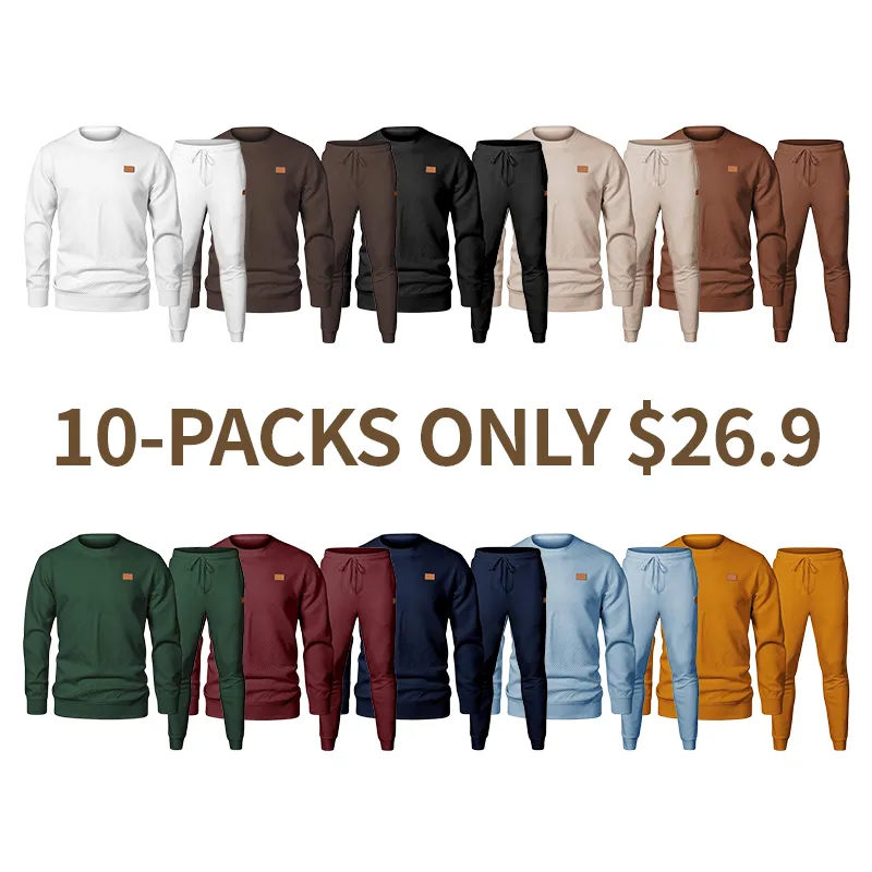 🔥Last Day Promotion 89% OFF🔥Men's casual fashion suit knitted sweatshirt and pants two-piece set