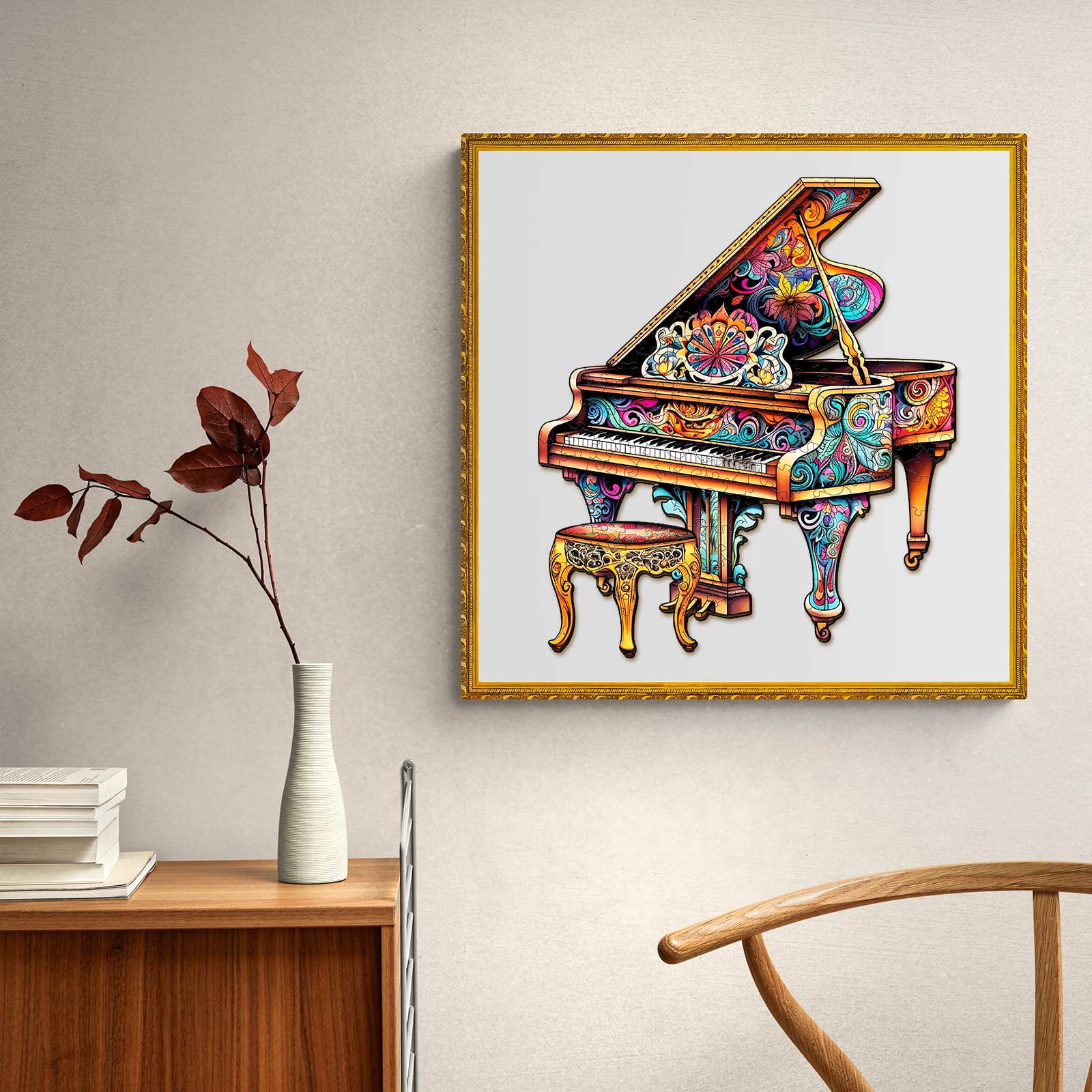 Touching Piano Wooden Jigsaw Puzzle