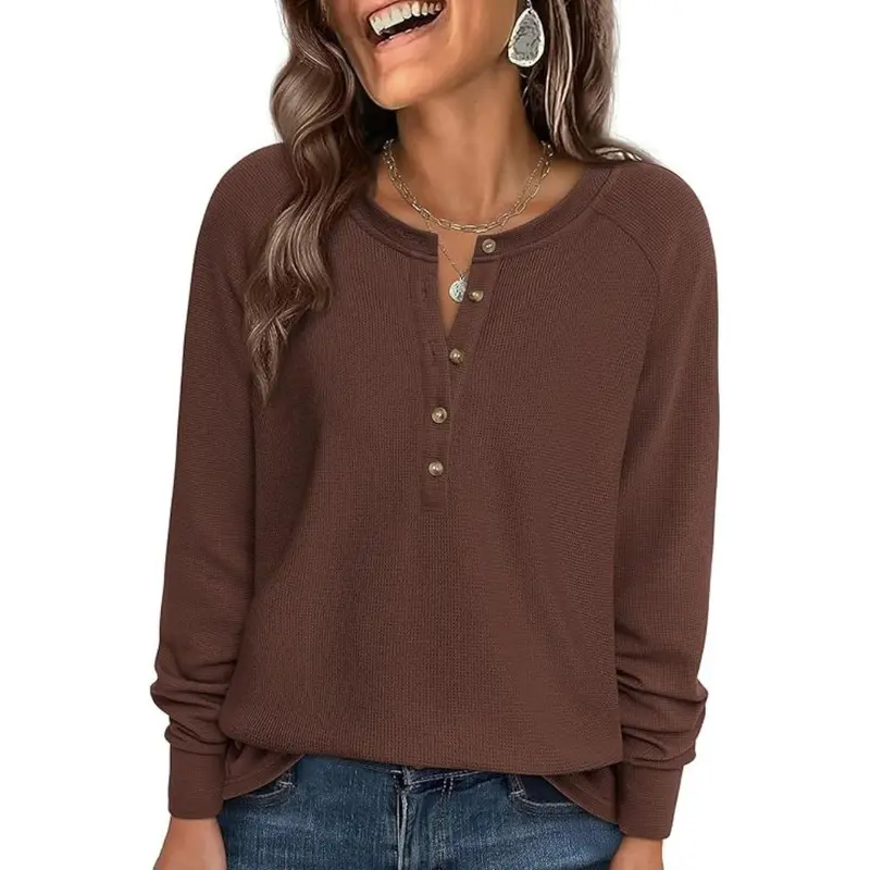 Women's Everyday Henley Long Sleeve Tee