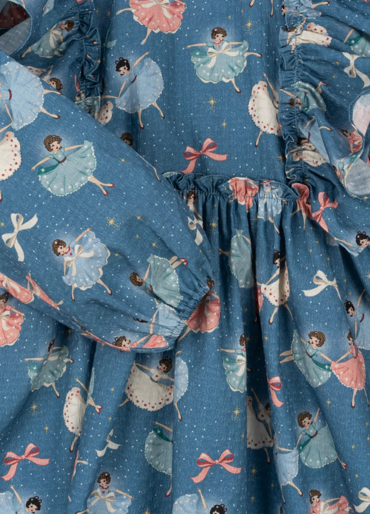 evia ls bow dress gots - snow bow ballerina