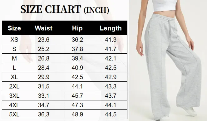 Wide Leg Sweatpants Women Drawstring High Waisted Joggers