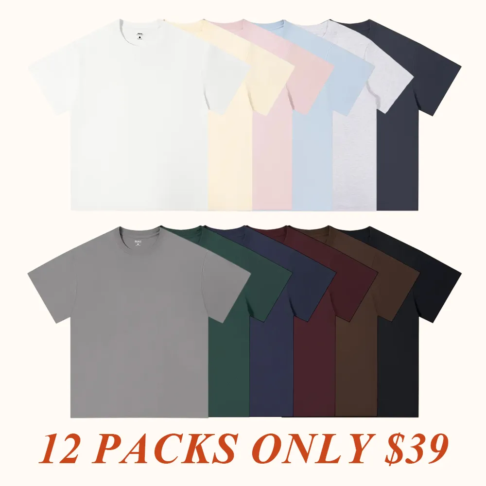 Heavyweight Tshirt 230G 100% Cotton Solid Color Unisex Loose Fit Fade Proof Versatile Everyday Wear