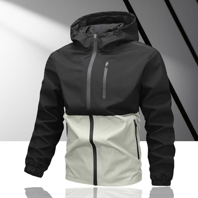 Men's casual waterproof jacket with adjustable hat