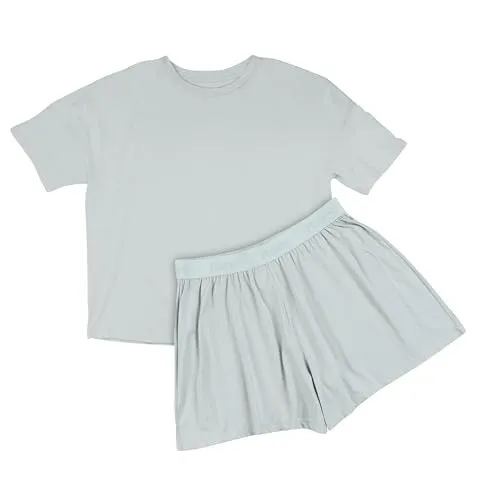 Womens 2 Piece Lounge Set, Comfywear Supersoft Boxy T-shirt & Sleep Shorts Loungewear Set